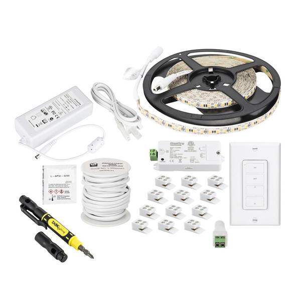 16' 12 volt 3000K Natural White Dimmable Tape Light Kit